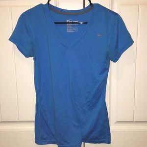 Blue nike workout v neck